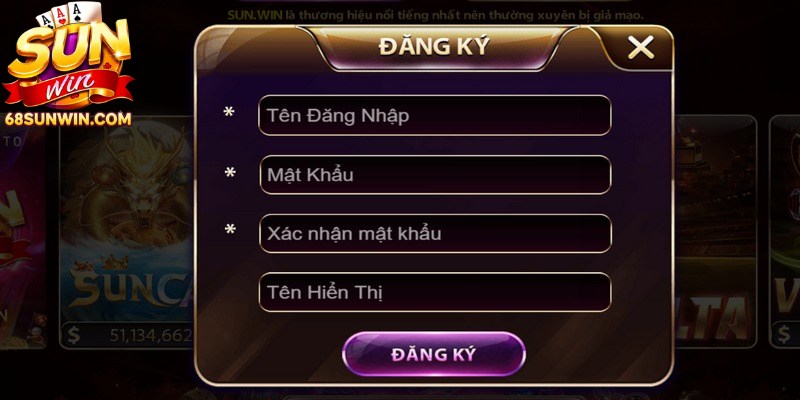 Cung cấp dữ liệu theo mẫu đăng ký để dễ dàng trải nghiệm đam mê