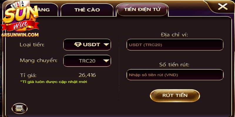 Rút tiền Sunwin được đánh giá cao nhờ thao tác được tối giản